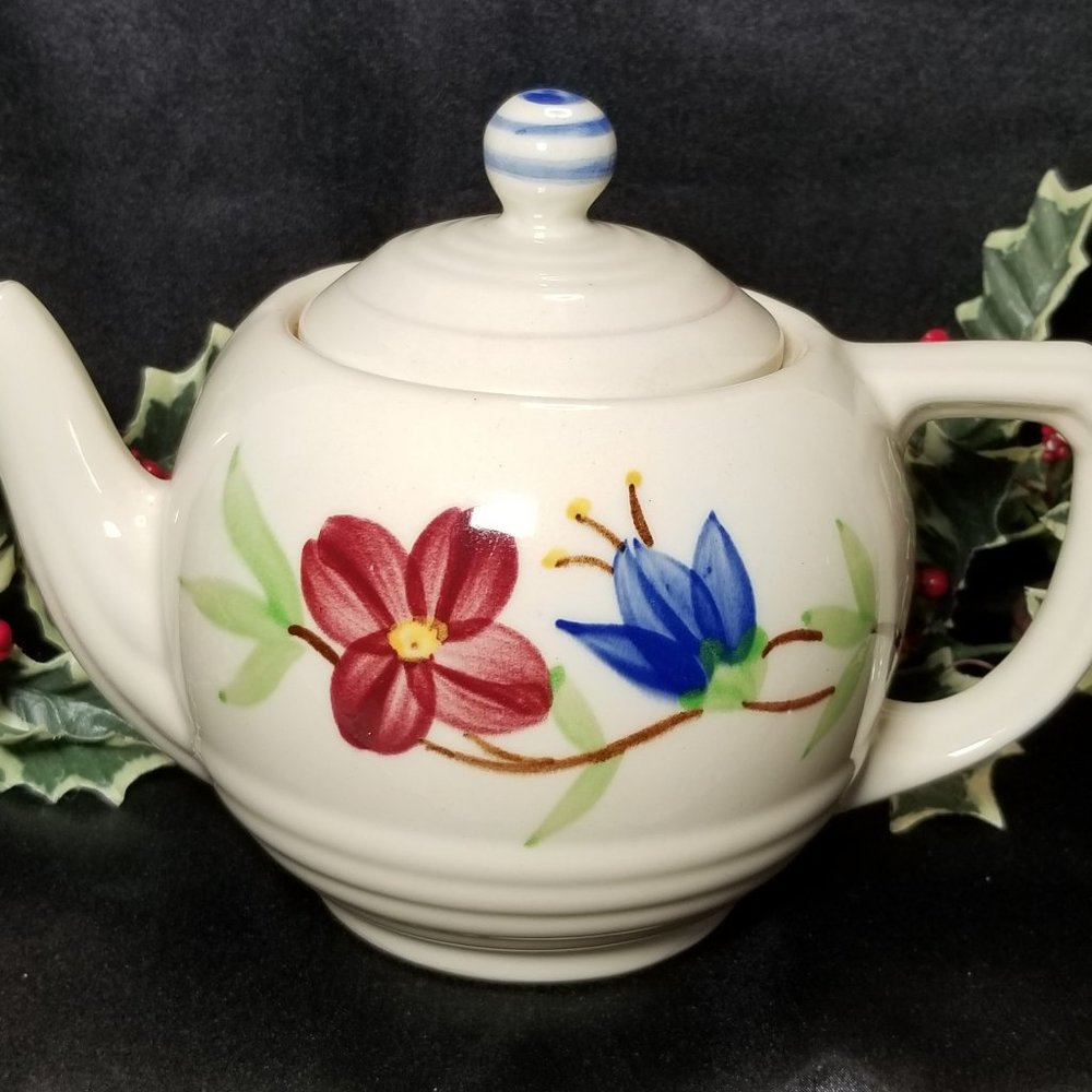 Vintage Shawnee Pottery Hand-Painted Teapot